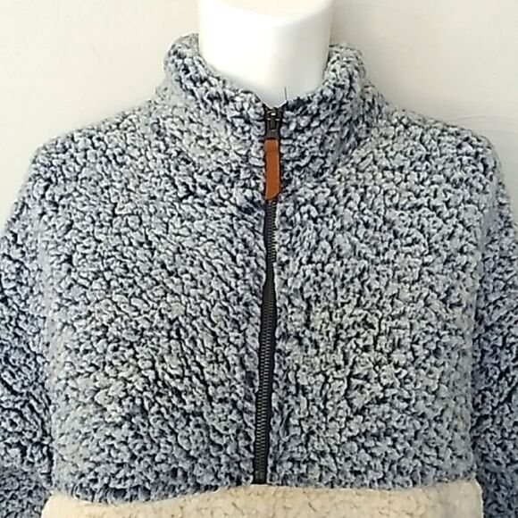 Time And Tru Fuzzy Warm Pullover Zip Mock Neck Sweater. Sz 4-6 (Oversized) - Picture 2 of 8